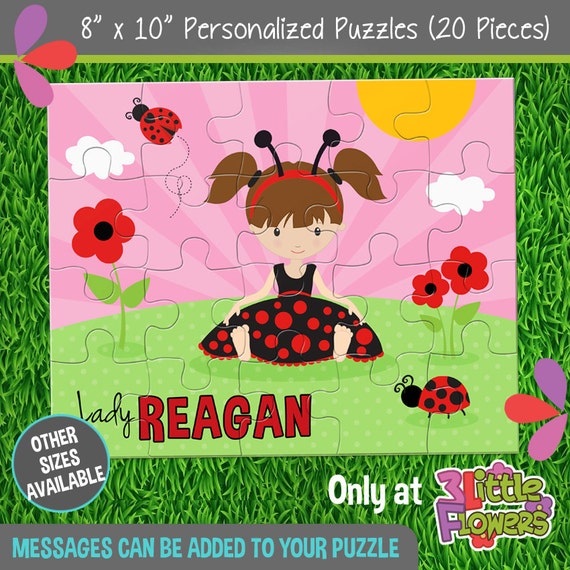 Ladybug Puzzle Personalized 8 x 10 Puzzle Personalized