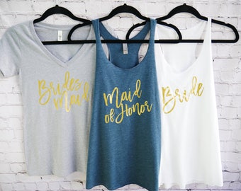 Bridesmaid shirts - Bridesmaid Tank Top - Bachelorette Party Shirts - Maid of Honor Shirt - Mother of the Bride Shirt - Bridal Party Shirt
