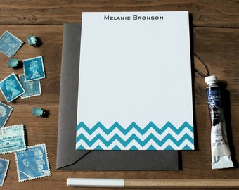 Chevron Personalized Flat Notes - Set (10)