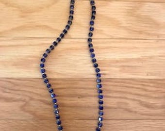 Fire-polished cobalt necklace