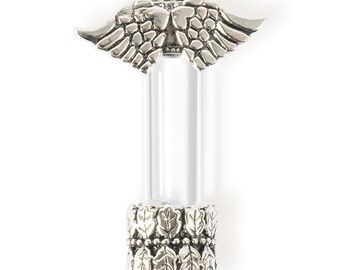 Winged Glass Vial Pendant (STEAM160)