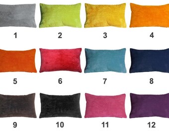 Pillow Decor - Wide Wale Corduroy 12x20 Lumbar Throw Pillow