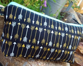Arrow Pencil Case, School Supply Zipper Bag, Arrow Cosmetic Bag, Makeup Bag, Arrow Travel Pouch