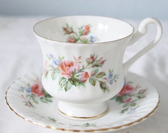 Vintage Royal Standard Cup and Saucer, Lady Size, Pink Rose Decor, England