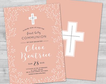 First Communion Invitation Girl, Communion Invitations Girl, First Holy Communion Invitations, Communion Invitations Girl, 1st Communion