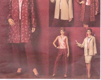 Womens Jacket in 2 Lengths, Top, Skirt & Pants OOP Vogue Sewing Pattern 2706 Size 8 10 12 Bust 31 1/2 to 34 UnCut Vogue Five Easy Pieces