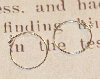 Small hoop earrings in silver plated 12mm