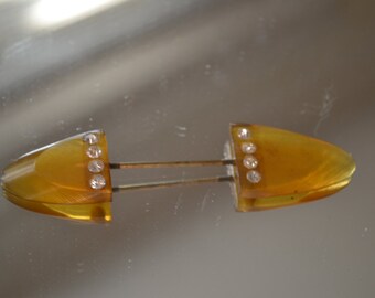 1930's Art Deco Bakelite and Rhinestone Pin