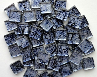 MINI Antiqued Cobalt Blue Foil Mosaic Tiles// Mosaics//Mosaic Supplies//Crafts