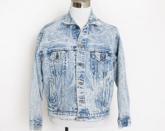 Vintage LEVI'S Denim Jacket - 1980s Acid Wash Blue Jean Jacket - Large / XL 48"