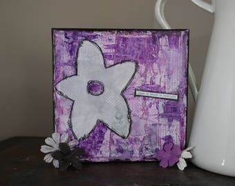 There is Beauty in Simplicity - 8x8 Mixed Media Original Canvas
