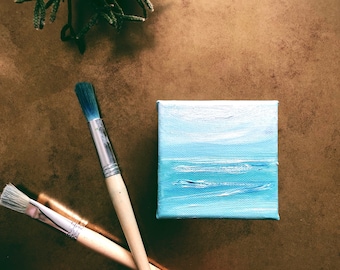Mini Seascape Oil Painting 10 x 10 cm