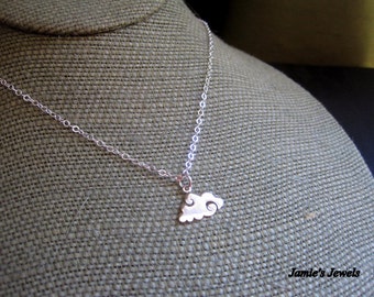 Sterling Silver Cloud Necklace - Minimal Sterling Silver Necklace - Tiny Sterling Silver Charm Necklace - Modern Sterling Silver Necklace