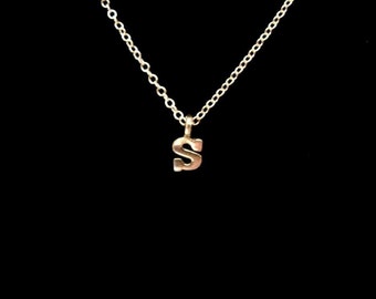Silver Initial Necklace - Teensy Tiny