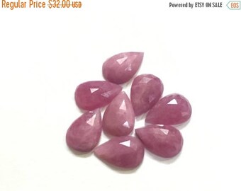 Exclusive Quality Natural Pink Sapphire faceted Rose Cut Pear Cabuchons 10x15 mm , 2 pcs