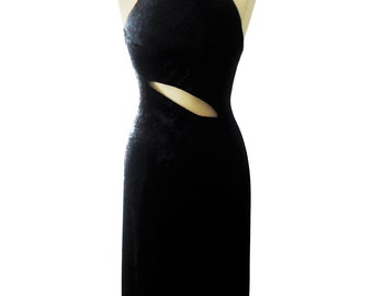 women gift Black jersey velvet long evening dress