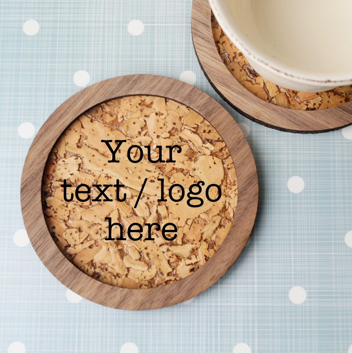 Personalized Cork Coasters Rustic Cork And Wood Drink