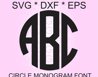 Circle Monogram SVG Font, Svg Files, Svg Monogram Font, Monogram Letters, Svg Files for Cricut, Cricut Svg Font, Silhouette Svg Font