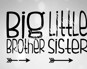 big brother, little sister svg dxf