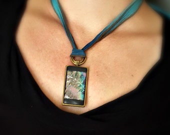 Jewelry Ceramic Ceramic Jewelry Ceramics Handmade Jewelry Pendant Raku Silk Ribbon Gift for Women Gift for Her Laura Souder