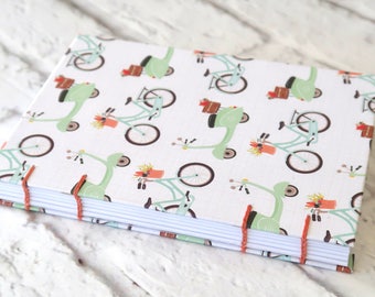 Two Wheels Coptic Sketchbook Coptic Journal Blank Book Hardcover Journal Coptic Notebook Diary Gift Hand Bound 160 Blank White Pages