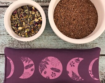 Lavender Eye Pillow - Lunar Nature - Purple - Double Sided Design - Yoga Eye Pillow - Savasana Eye Pillow - Organic - Eco Friendly