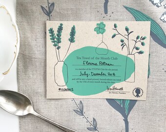 Tea Towel of the Month Club - Six Months - July-December 2018