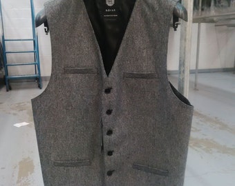 Tweed Vests - Charcoal Grey