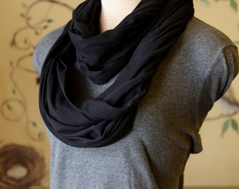 Black Infinity Scarf/Nursing Cover