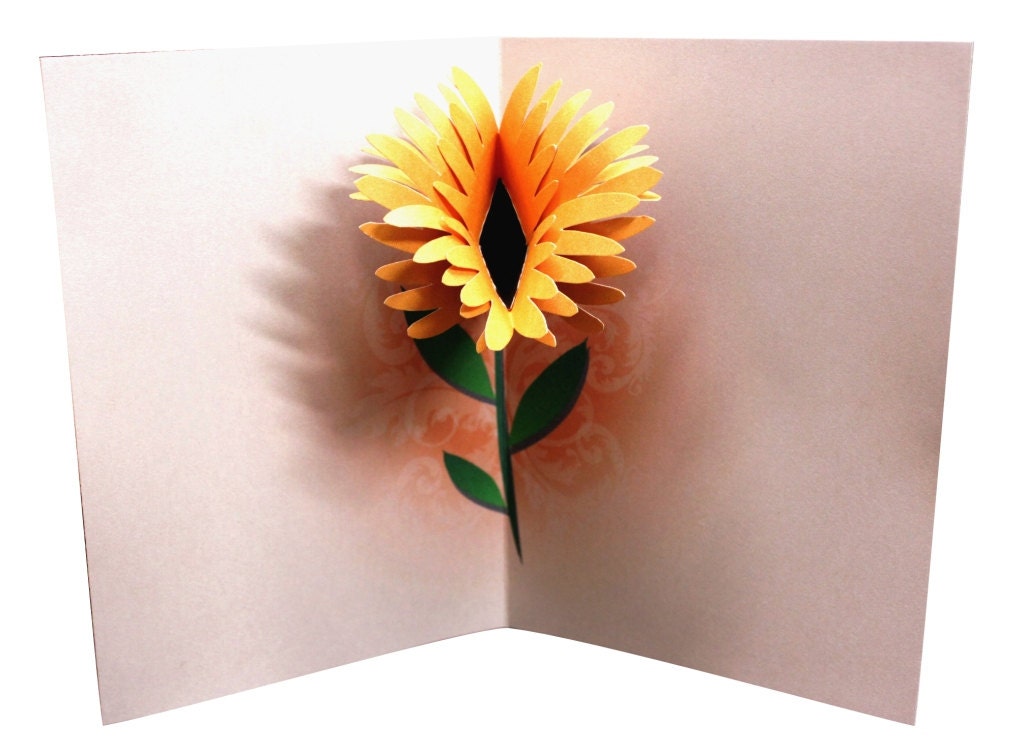 Flower Birthday Pop Up Card Template Printable DIY