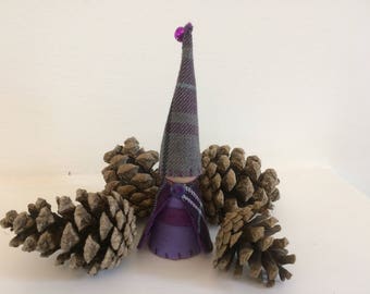 Highland Tartan Peg Doll Gnome