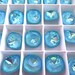 4 Ultra Turquoise AB Swarovski Crystal Square Cushion Cut Stone 4470 12mm