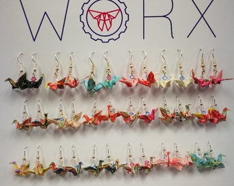 Origami Crane Jewellery Earring with Swarovski Crystal