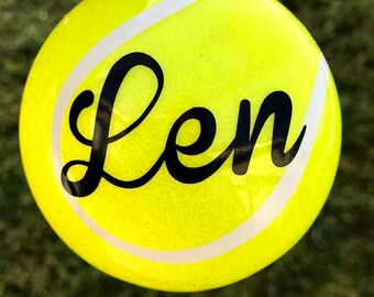 Tennis ornament- Glittered & Personalized