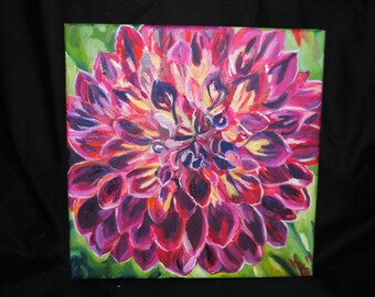 Dahlia painting | Etsy