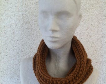 Snood hood Brown wool and acrylic so soft!
