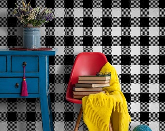 Gingham check pattern || Self Adhesive Removable Wallpaper || Peel and stick || Temporary wallpaper || Check pattern #2
