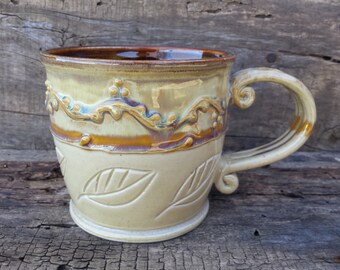 SALE***Mug, earthy, botanical, neutral, herbal