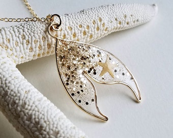 Gold Mermaid Necklace, Mermaid tail Necklace, Dolphin Flipper, Dolphin Tail Necklace, Starfish Necklace GOLD FILLED: Choose Your Color
