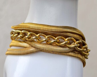 Multi Serpentine Chains Bracelet Vintage