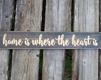 home is where the heart is sign,home is where,housewarming gift,home sign,the heart is,home decor,where the heart is,home,wood sign