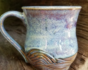 12-14 oz Blue Wavy Mug