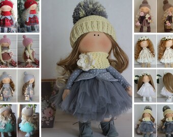 Tilda doll Handmade doll Fabric doll Grey doll Soft doll Cloth doll Baby doll Rag doll Interior Textile doll Collectable doll by Oksana Z