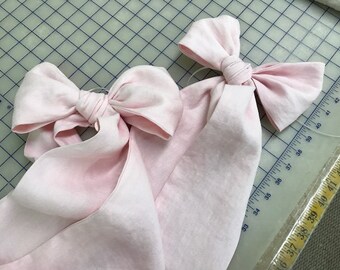Washed Linen Crib Bedding Bow Separates-Three Large Crib Sashes for Decorating your Crib