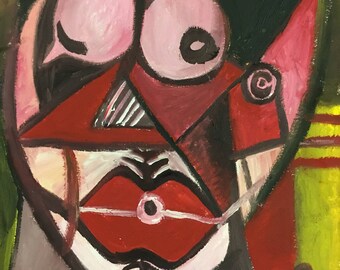 Masochist - oil painting. Symbolism. Surrealism. Portrait.