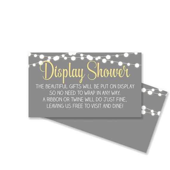 Display Shower Invitation Insert No Gift Wrap Card Gray