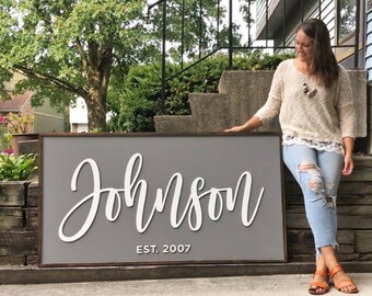OVERSIZED - Personalized Family Sign - Digital Proof Included! - Established Sign - Wood Sign - Rustic Sign - Fixer Upper