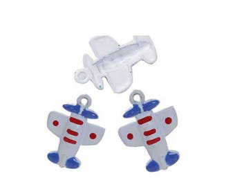 1 charm airplane enamel 20 x 15 mm