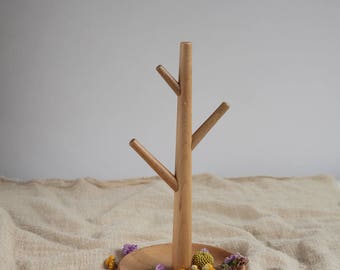 Wood Tree Shaped Jewelry Display Stand | Jewelry Holder | Ring Dish | Bracelet Stand | Bracelet Holder | Ring Holder