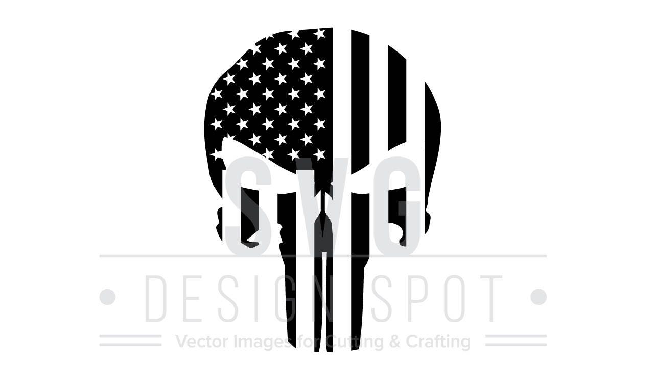 Download The Punisher Skull Flag Logo SVG Wall Art Super Hero Marvel